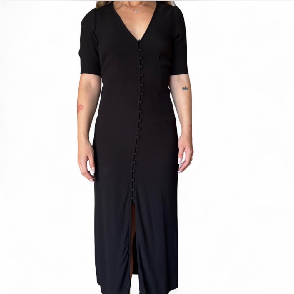 Elegant Black Button-Down Dress